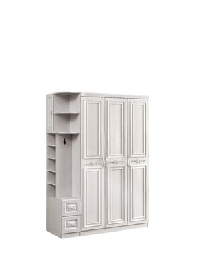 Antimisvormings Witte Houten Garderobe met 3 Stofdichte Deur ISO9001