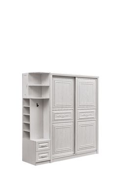 OEM Stofdichte Witte Armoire met Laden, Praktische Witte Geschilderde Houten Garderobes