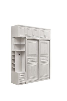 Eco Vriendschappelijke Witte Houten Garderobe met Schuifdeur Wasbare Hoogte 20cm