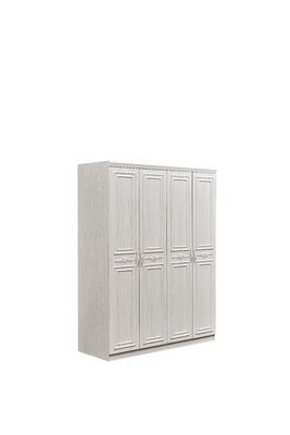 Verwijderbare Multifunctionele Witte Houten Garderobe met Antimisvorming Met vier deuren