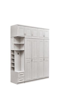 Multiscene Afneembare Witte Houten Garderobe voor Kleine Regelbare Slaapkamer