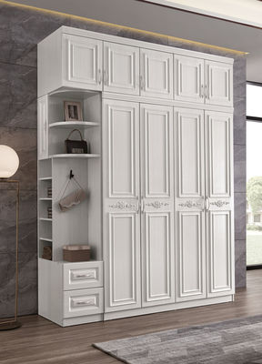 Multiscene Afneembare Witte Houten Garderobe voor Kleine Regelbare Slaapkamer