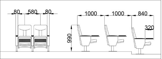 Rode Duurzame Vuurvast van Hall Chairs Adjustable ISO9001 van de Bioscoopbioskoop