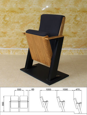 ISO9001 zwarte Bioscoop die de Stoelen Verwijderbare Hypoallergeen vouwen van Bioskoopzetels